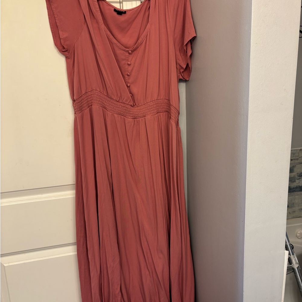 Torrid Dusty Rose Maxi Dress with Button Detail